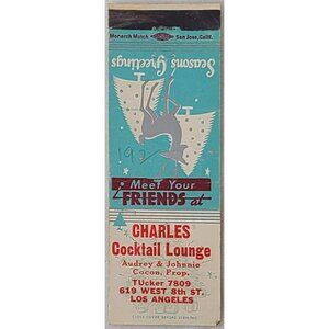 Matchbook Charles Cocktail Lounge Los Angeles CA California Seasons Greetings FS